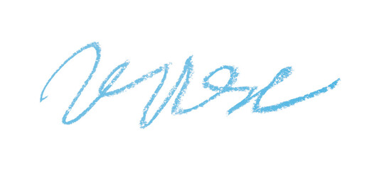 Light blue pencil hand writing strokes set on transparent background.