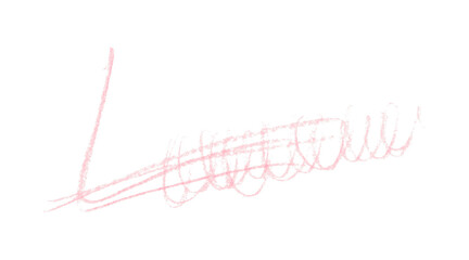 Pink pencil hand writing rhythm set on transparent background