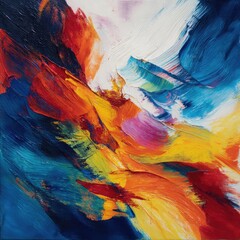Abstract painting with vibrant, dynamic color fields