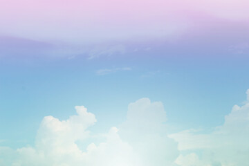 Sky and clouds in pastel tones.