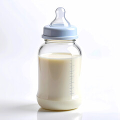Baby bottle with milk infant feeding bottle baby milk bottle isolated
