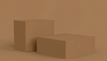 3d brown stage podium scene minimal studio background. Abstract 3d geometric 