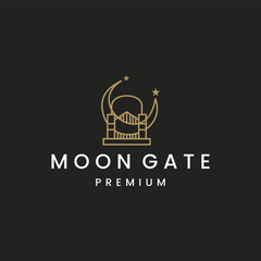 Moon gate logo vector icon illustration style