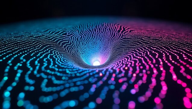 Glowing Vortex Tunnel Abstract light