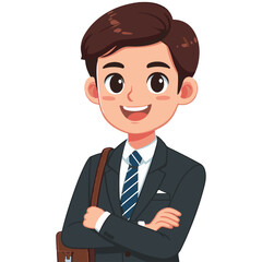 Happy Businessman Illustration – Corporate Character