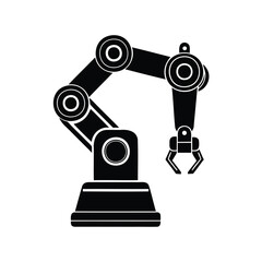 Robotic arm icon design, industry automation equipment for manufacturing assembly line