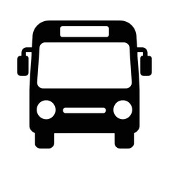 A single bus black icon illustrated vector on a transparent background
