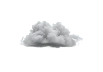 Gray cloud floats serenely on white