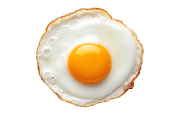 Perfectly fried egg with a vibrant golden yolk and fluffy white, ideal for breakfast, culinary inspiration, or healthy eating concepts.