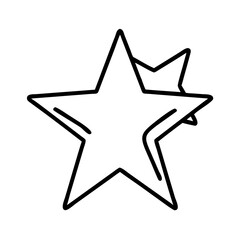 Obraz premium Vector art of a simple black and white outline drawing of a fivepointed star with a smaller star overlapping part of its upper right point
