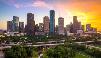 Fototapeta premium City skyline at sunset (1)