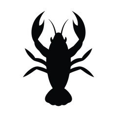 Silhouette illustration of a black lobster perfect for seafood restaurant designs and branding  - For logos and summer designs