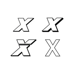 Abstract 3d modern letter X logo.