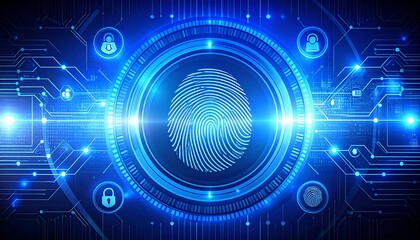 Obraz premium Fingerprint security technology illustration