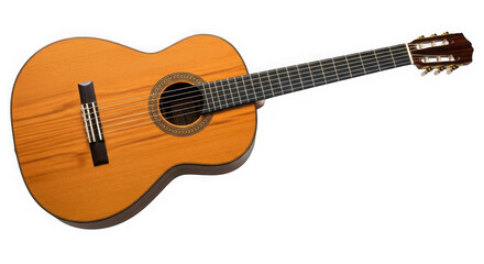 Fototapeta premium Classical acoustic guitar musical instrument isolated on transparent background