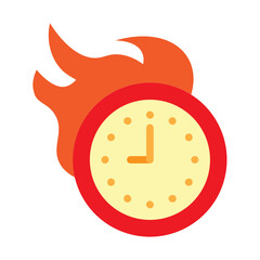 Hot Hours Vector Flat Icon Design