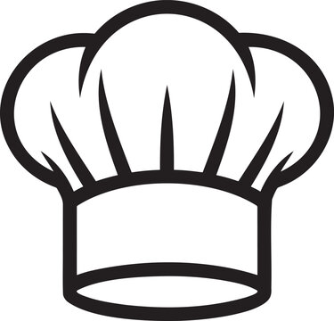 Chef Hat Outline vector illustration isolated On Transparent Background