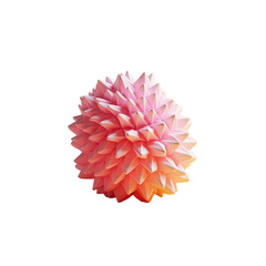 Pink, geometrically textured sphere against a black background.