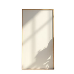 Empty picture frame with natural light and shadows.