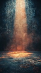 Abstract Light Beam on Concrete Wall and Floor for Presentation