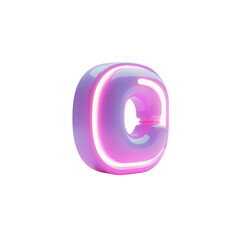 Obraz premium Vibrant purple letter o with glowing neon outline.