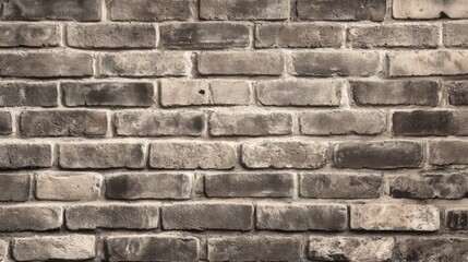 Obraz premium A weathered brick wall displays varying shades of gray and brown, highlighting the texture and imperfections that add character to the rustic ambiance of the surroundings.