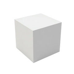 Fototapeta premium Blank white cube on a black background.