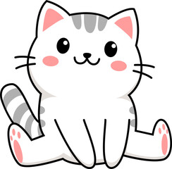 Striped Tabby Kitten sitting illustration