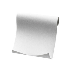Blank Sheet of Paper with Slight Curl on One Edge Isolated on White