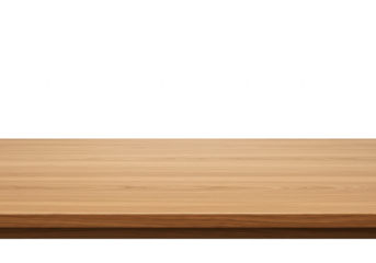 A clean wooden table surface with a natural grain texture, isolated on a transparent background for product display