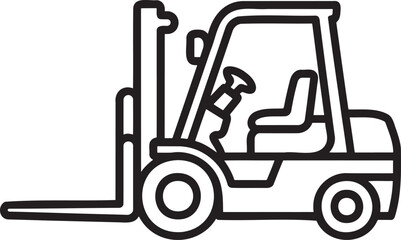 Fototapeta premium Forklift Outline vector illustration isolated On Transparent Background