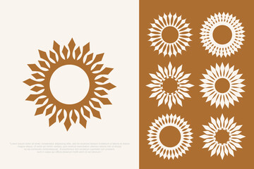 Sun simple icons collection. Vector illustration