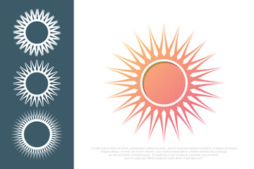 sun logo and set icon vector illustration design template