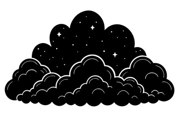 Vector art of silhouette of cloud computing concept