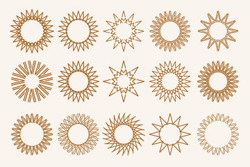 Sun icon set. sun star icons collection. Summer, sunlight, nature, sky. Vector illustration