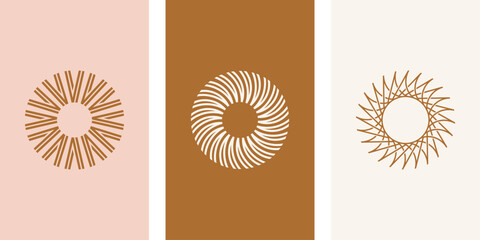 Sun icons vector isolated. Shine sun set. Sunshine vector illustration