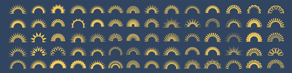 Collection of sun logo design . vector illustration