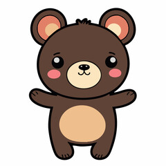 Cute bear 15.eps Sticker