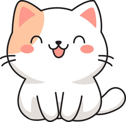 Cute Kawaii Orange Cat Vector Illustration