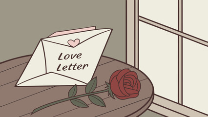 vintage card with a rose