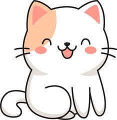 Cute Kawaii Orange Cat Vector Illustration