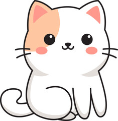 Cute Kawaii Orange Cat Vector Illustration