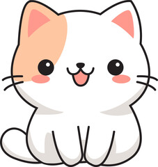 Cute Kawaii Orange Cat Vector Illustration
