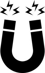 Magnet vector icon magnetic horseshoe symbol collection flat and line style group, electromagnet attraction force energy U shape silhouette bundle