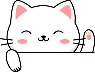 Cute White Kitten peeking