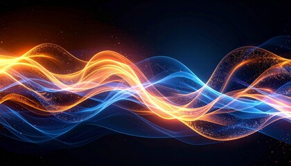 Fototapeta premium Abstract fractal background with colorful glowing wave patterns and dynamic light effects