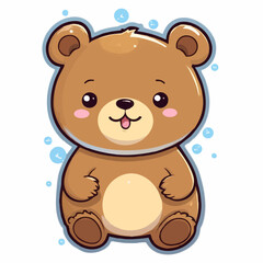 Naklejka premium Kawaii bear 28.eps Art Print