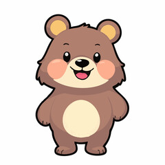 Naklejka premium Kawaii bear 34.eps Art Print