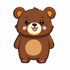 Fototapeta premium Kawaii bear 35.eps with Sparkling Eyes