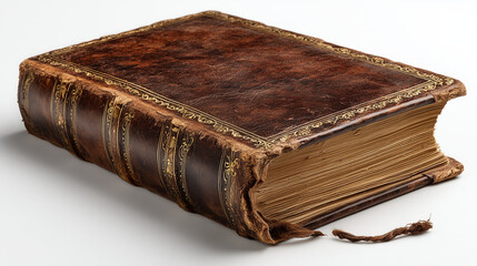 Antique book leather bound vintage old book study reading history knowledge aged literature text pages 100